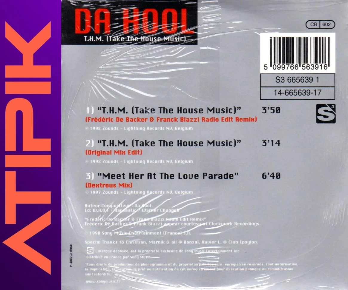 ♦ CD new rare: Da Hool - T.H.M. (Take The House Music) (24 years) – photo 2